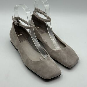 Jeffrey Campbell Women's Envious Ankle Strap Pump Square Toe - Gray Suede Size 6